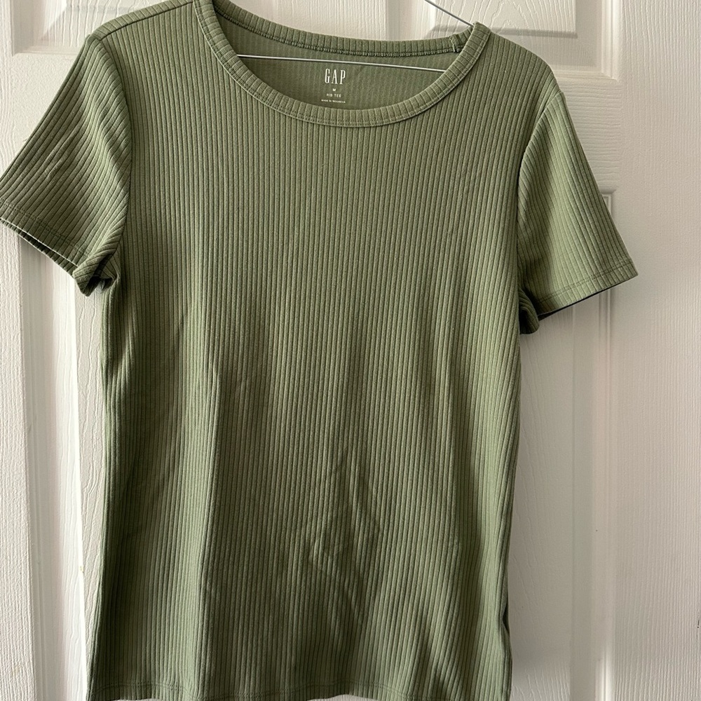 GAP Women's Sage Green Ribbed Top